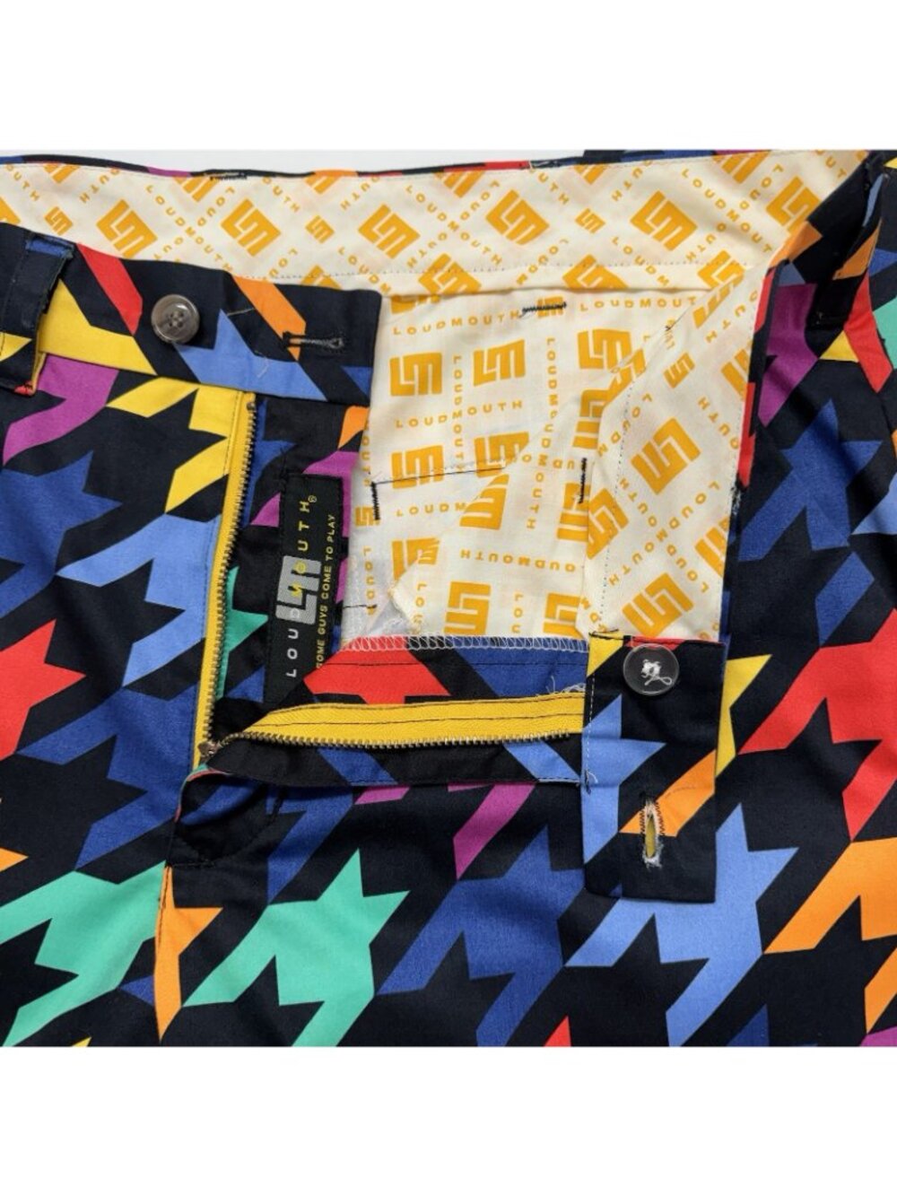 Loudmouth Razzle Dazzle Mens Golf Pants 36 X 29.5 Colorful Herringbone Print - Picture 7 of 14